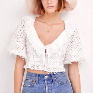 NWOT For Love And Lemons Cassie Eyelet Blouse